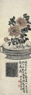 蒲华（1832～1911）博古菊花图