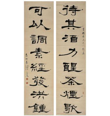 张祖翼（1849～1917） 隶书 八言联